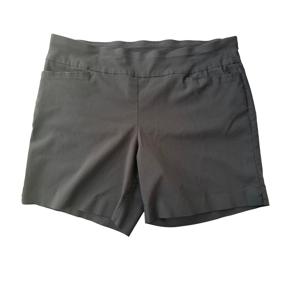 Briggs Womens Plus Size 22W Black Pull On Tummy Control Stretch Shorts Pockets